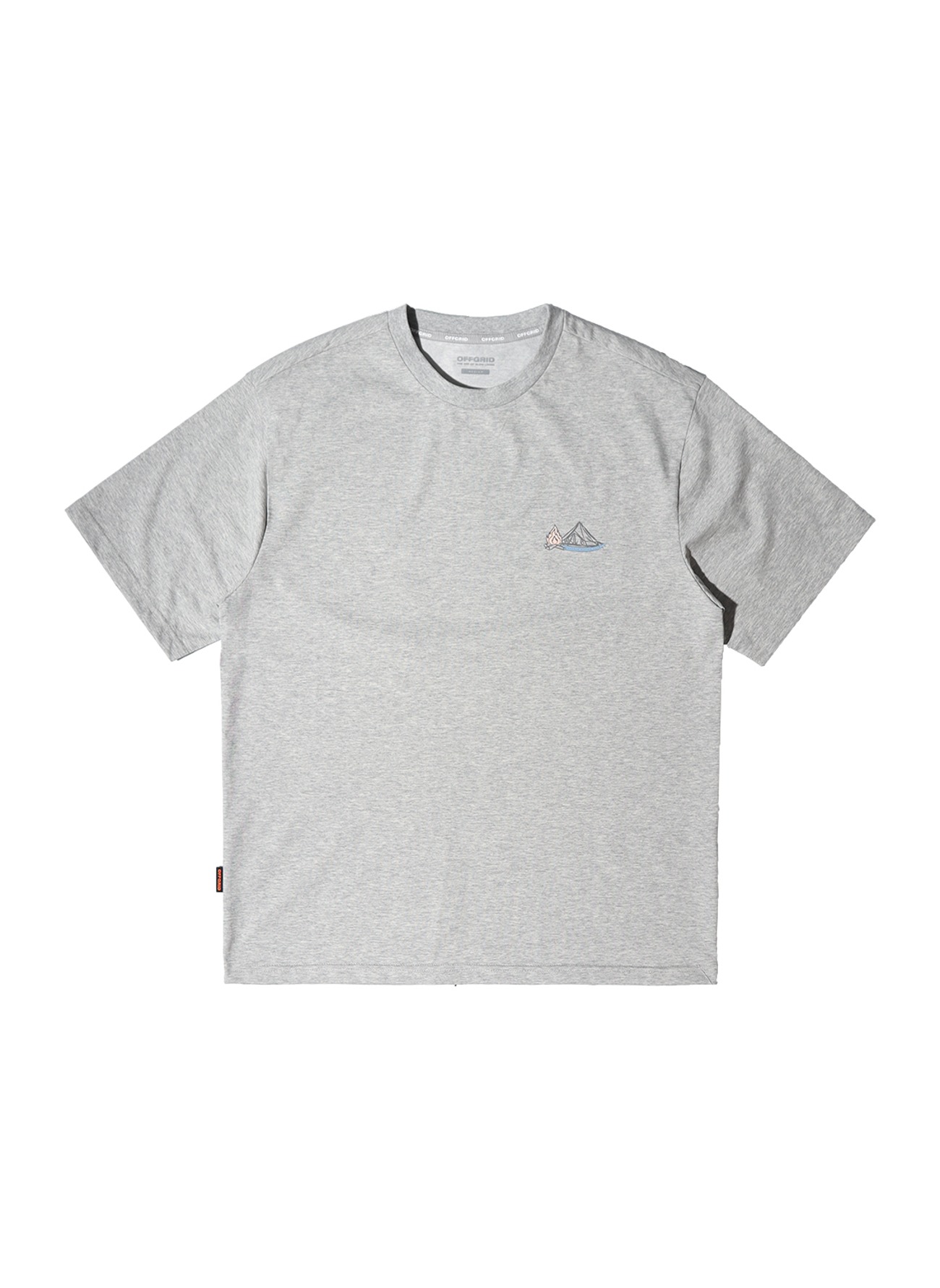 OHC 레디 투 캠프 그래픽 티셔츠-멜란지그레이