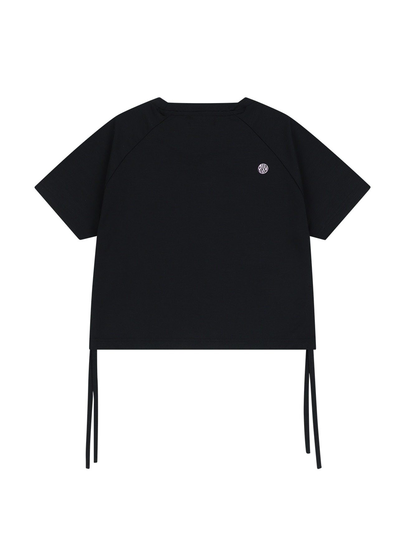 소로나 크롭 반팔 티셔츠-블랙