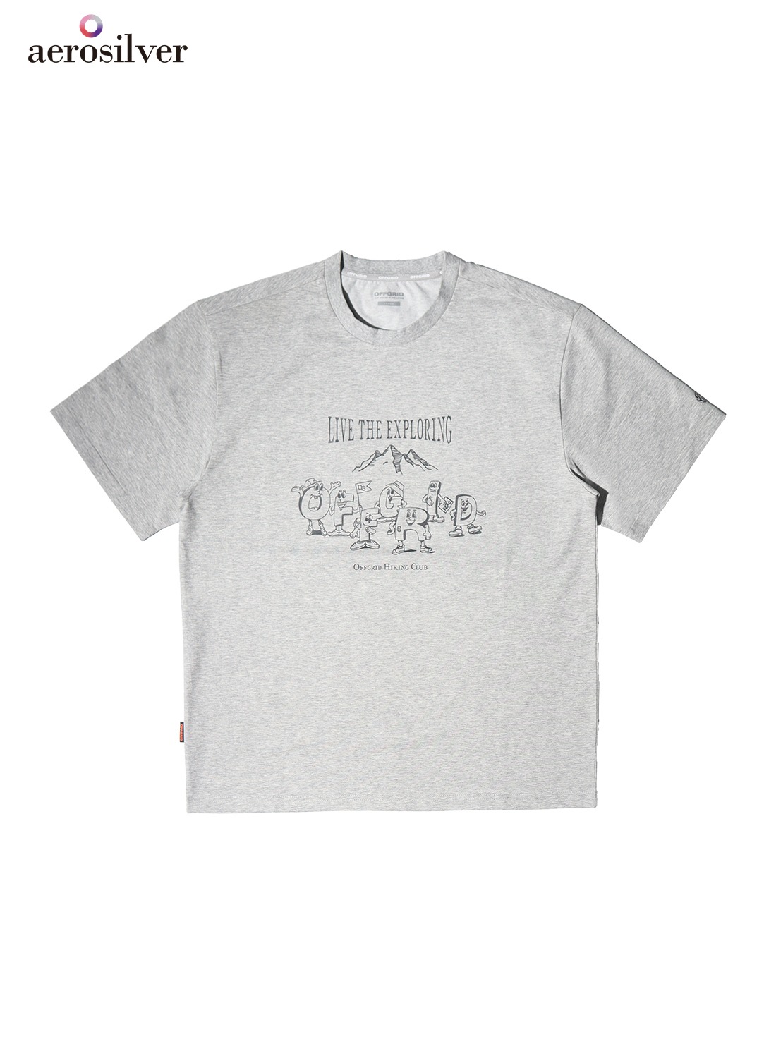OHC 크루 그래픽 티셔츠-멜란지그레이