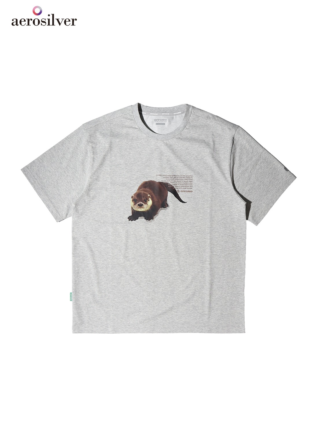 멸종 위기 동물 그래픽 티셔츠-멜란지그레이