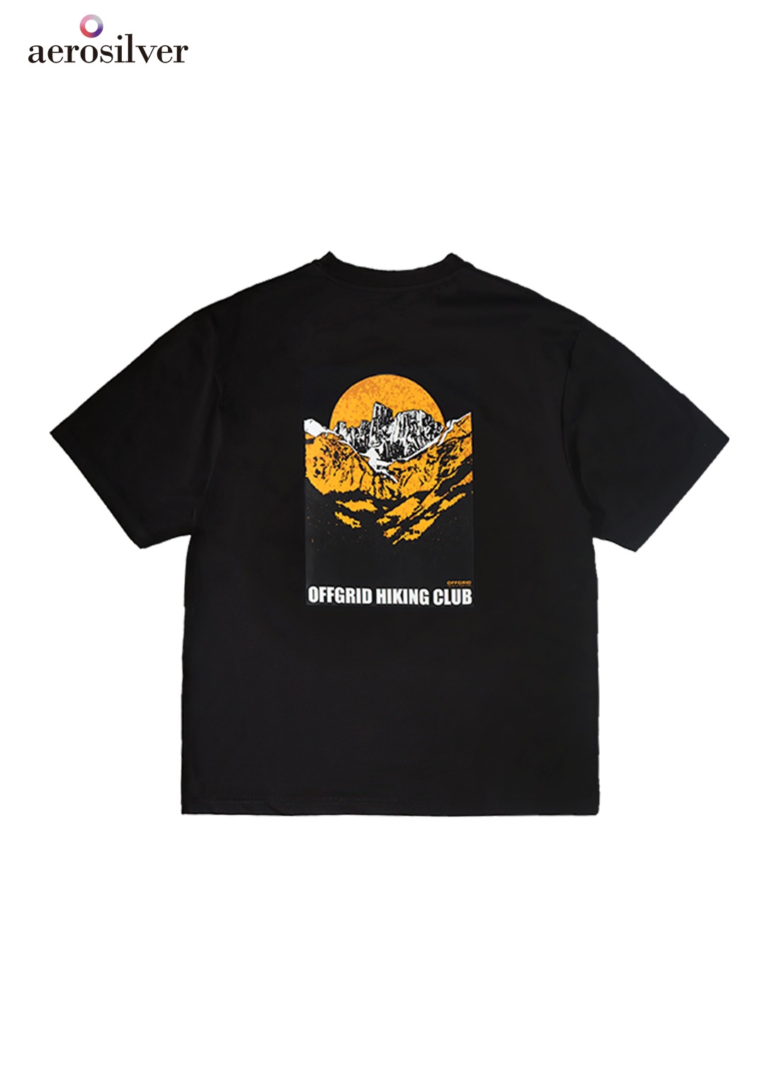 OHC 마운틴 피크 그래픽 티셔츠-블랙